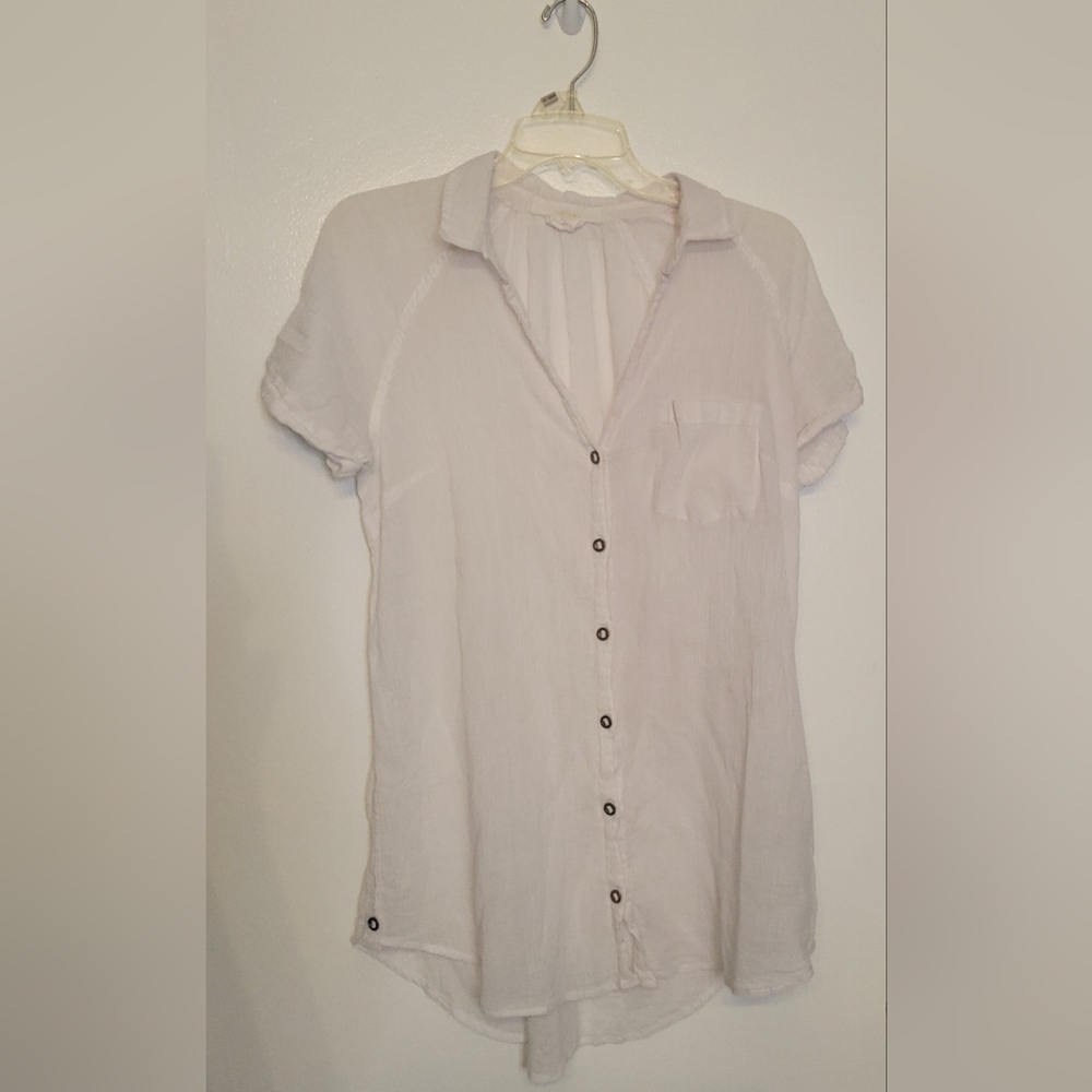hei hei 100% cotton button down blouse M